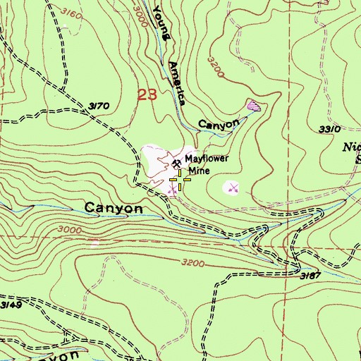 Topographic Map of Mayflower (historical), CA