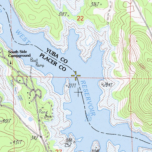 Topographic Map of McCourtney Crossing (historical), CA