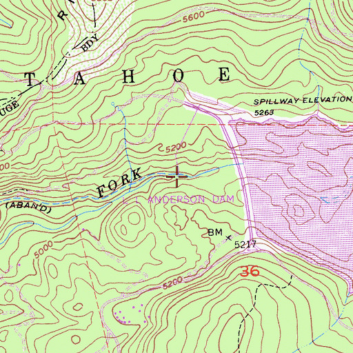 Topographic Map of Red Star Dam (historical), CA