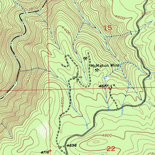 Topographic Map of McMahons (historical), CA