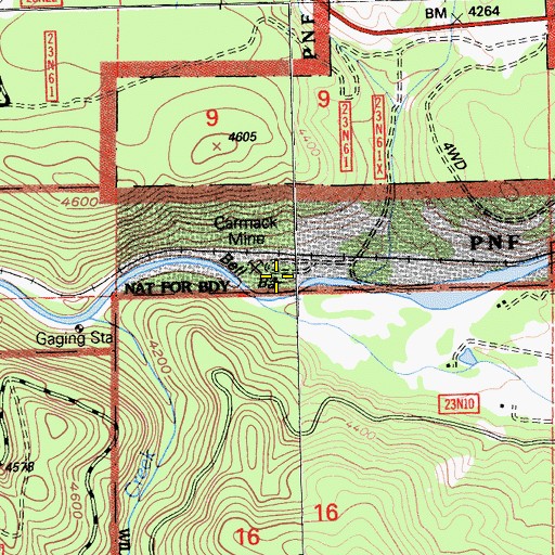 Topographic Map of Bells Bar (historical), CA