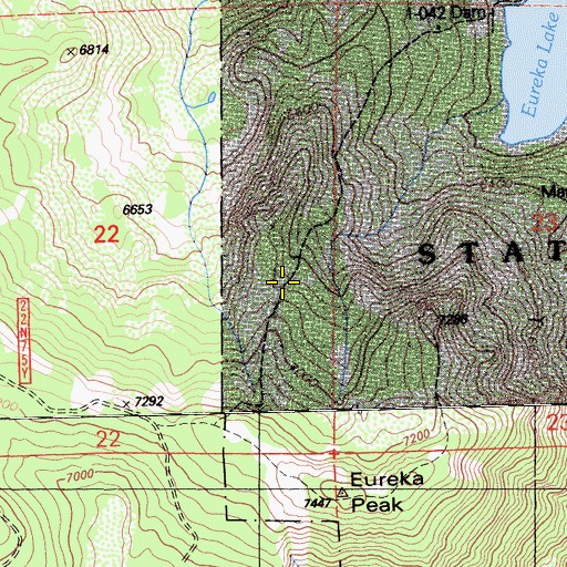 Topographic Map of Eureka Peak Loop Trail, CA