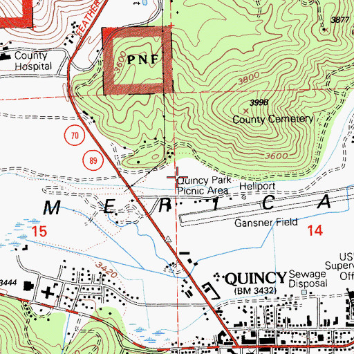 Topographic Map of Gansner Park, CA