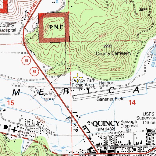 Topographic Map of Gansner Park, CA