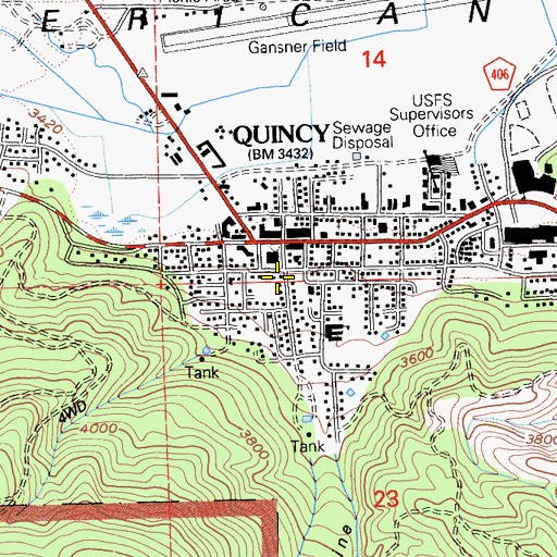 Topographic Map of Plumas County Museum, CA