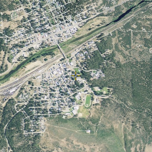 Aerial/Satellite Image of Portola Station Baptist Church, CA