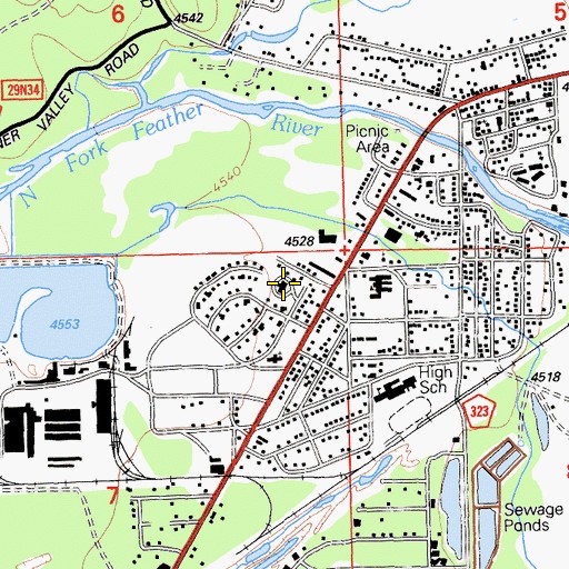 Topographic Map of Seneca Healthcare District Hospital, CA