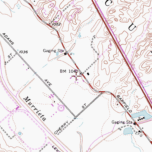 Topographic Map of Linda Rose, CA