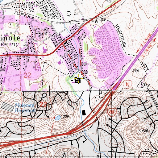 Topographic Map of Collins Elementary School, CA