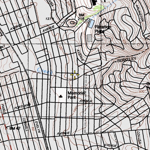 Topographic Map of Grace Lutheran Church, CA