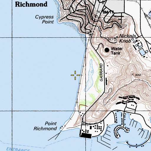 Topographic Map of John T Knox Shoreline, CA