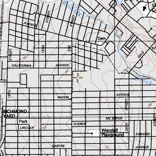 Topographic Map of Omega Continuation High School, CA
