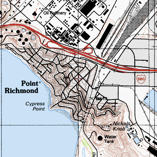 Topographic Map of Point Richmond Historical Society Museum, CA