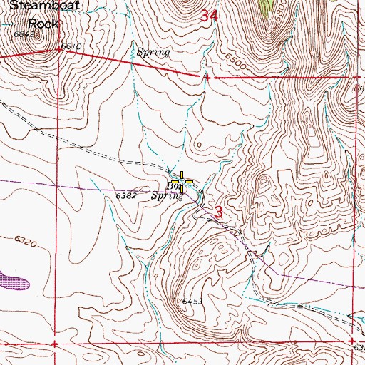 Topographic Map of Box Spring, CO