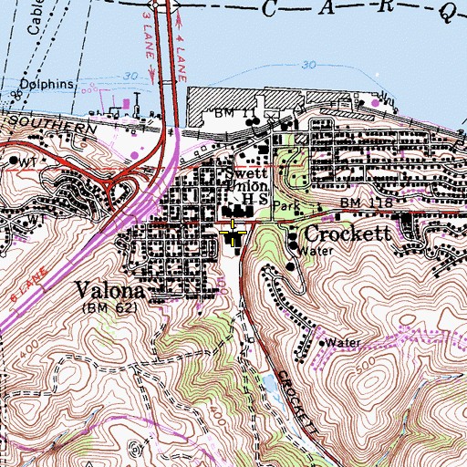 Topographic Map of Carquinez Middle School, CA