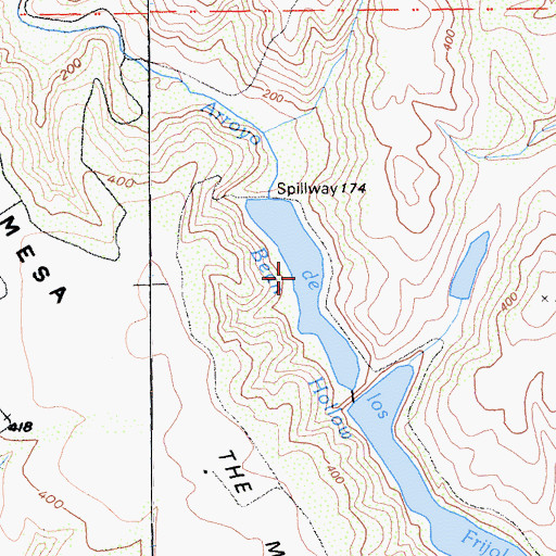 Topographic Map of Bean Hollow Lake, CA
