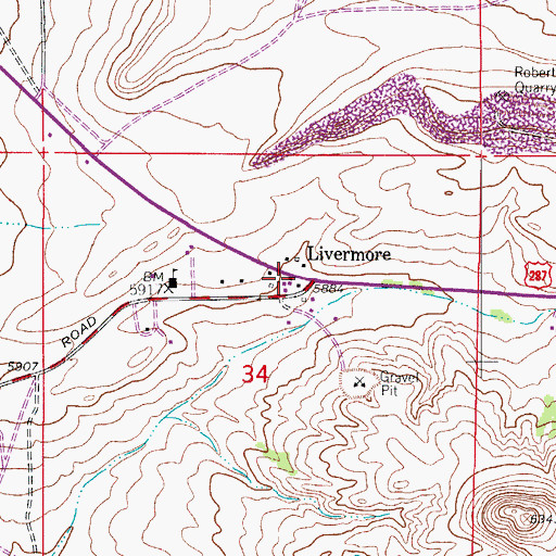 Topographic Map of Livermore, CO