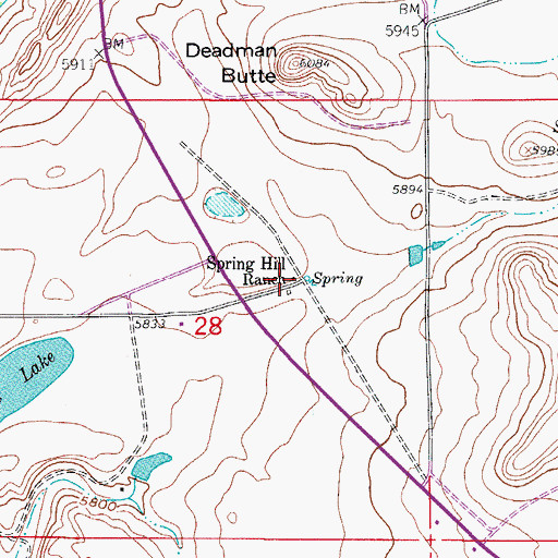 Topographic Map of Spring Hill Ranch, CO