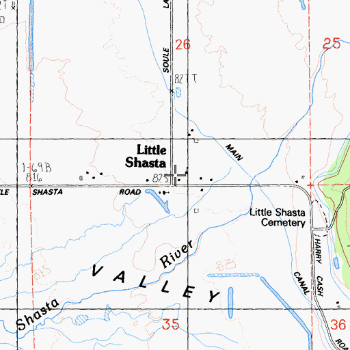 Topographic Map of Little Shasta Elementary School, CA