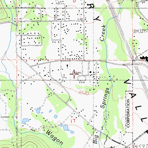Topographic Map of Mount Shasta Memorial Park, CA