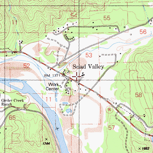Topographic Map of Seiad Elementary School, CA