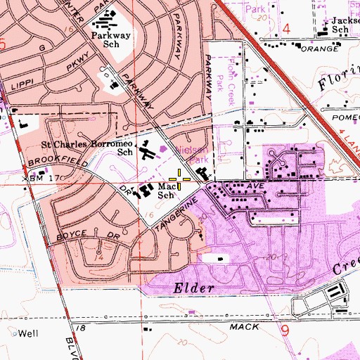 Topographic Map of Nielsen Park, CA