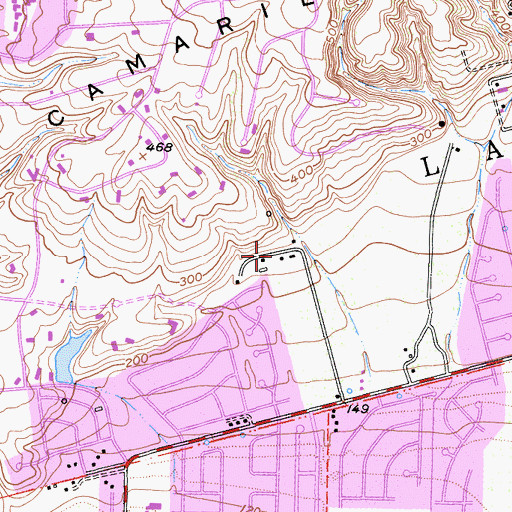 Topographic Map of Rancho Lomita, CA