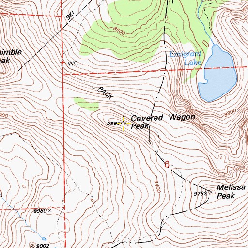 Topographic Map of Covered Wagon Peak, CA