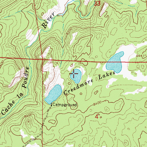 Topographic Map of Creedmore Lakes, CO