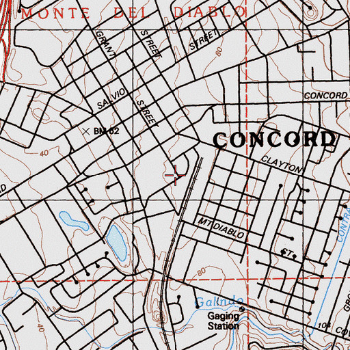 Topographic Map of Concord Station, CA