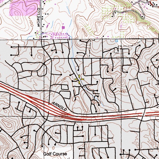 Topographic Map of Holiday Highlands Park, CA