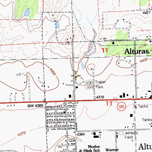 Topographic Map of Church of Christ, CA