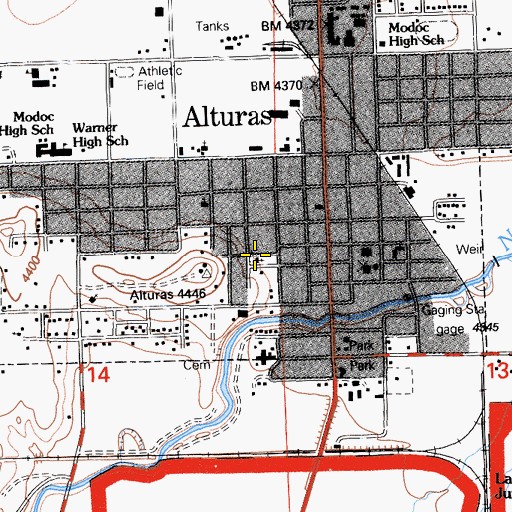 Topographic Map of Saint Michaels Episcopal Church, CA