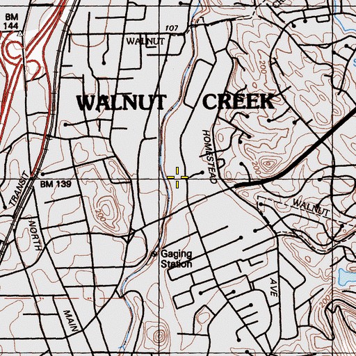 Topographic Map of Walnut Creek Intermediate School, CA