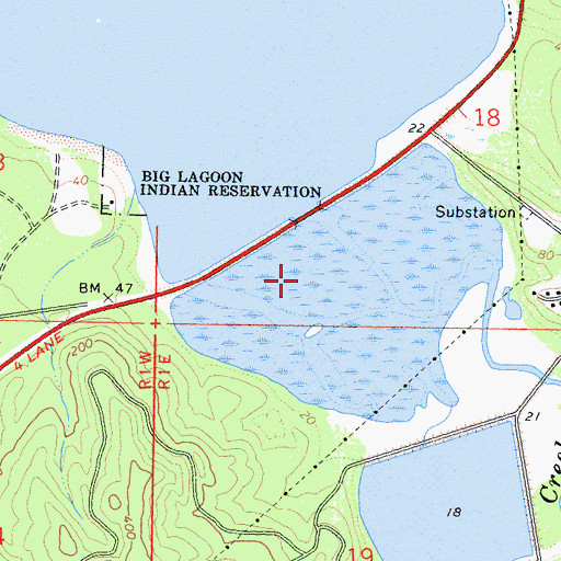 Topographic Map of Big Lagoon Marsh, CA
