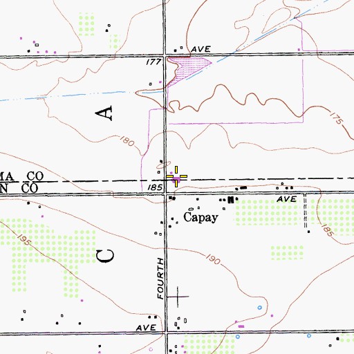 Topographic Map of Capay Joint Union Elementary School, CA