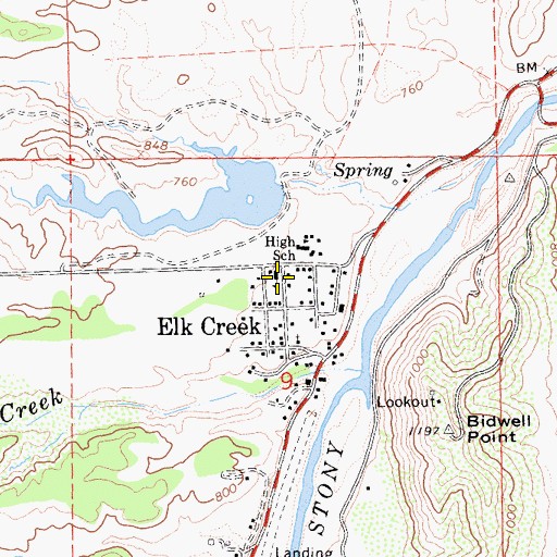 Topographic Map of Elk Creek Elementary School, CA