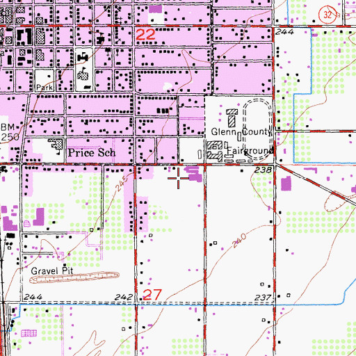 Topographic Map of Fairview Elementary School, CA