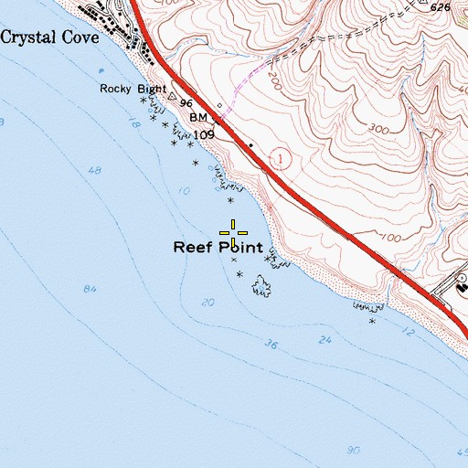 Topographic Map of Irvine Coast Marine Life Refuge, CA