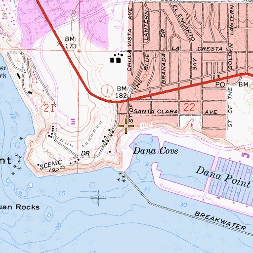 Topographic Map of Ken Sampson Overlook, CA