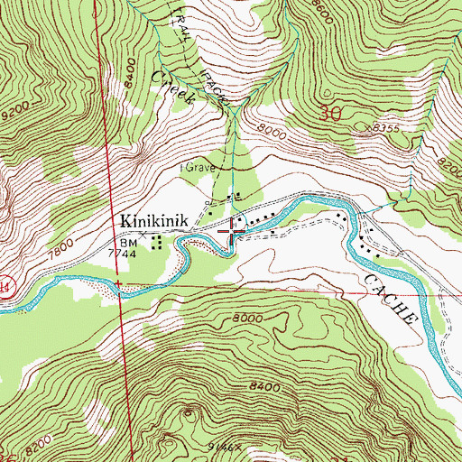 Topographic Map of Roaring Creek, CO