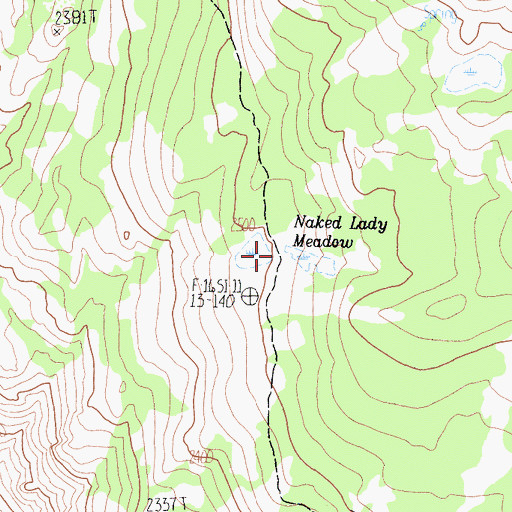 Topographic Map of Naked Lady Meadow, CA