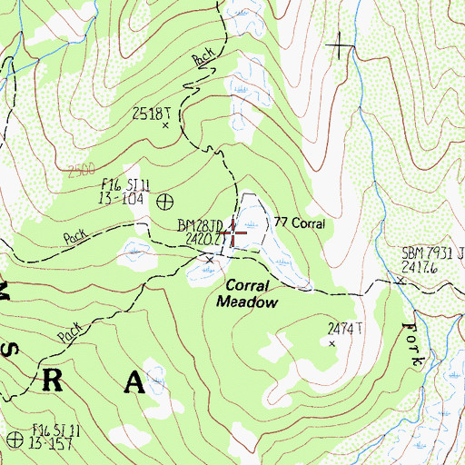 Topographic Map of Seventyseven Corral, CA