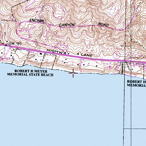 Topographic Map of El Matador State Beach, CA