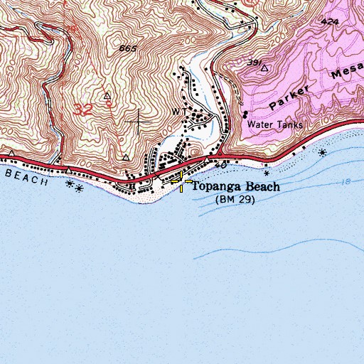 Topographic Map of Topanga State Park, CA