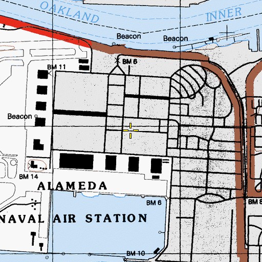 Topographic Map of Benton Field (historical), CA