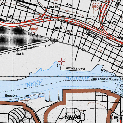 Topographic Map of Howard Terminal, CA