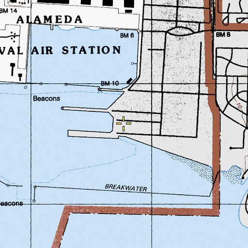 Topographic Map of Old Alameda Point, CA