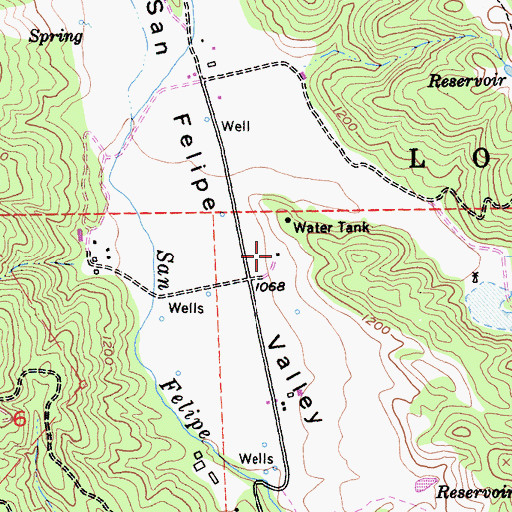 Topographic Map of Alexander Ranch, CA