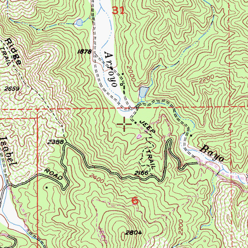 Topographic Map of Martys Ranch, CA